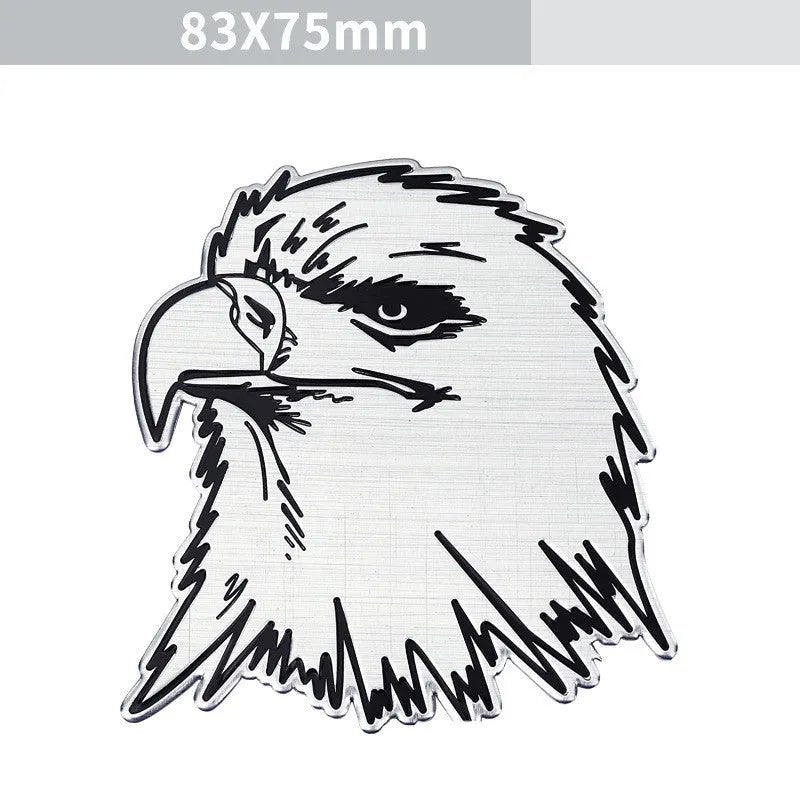 Aluminium car sticker badges with animal motifs including lion, eagle and tiger designs