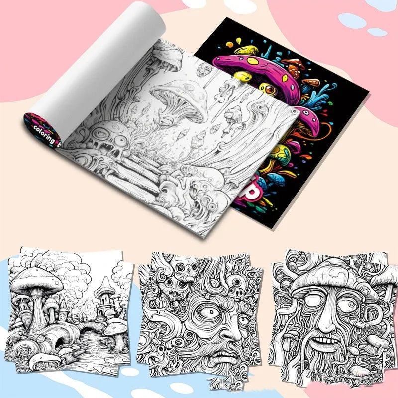 Acid tour coloured creative painting book measuring 200mm in length