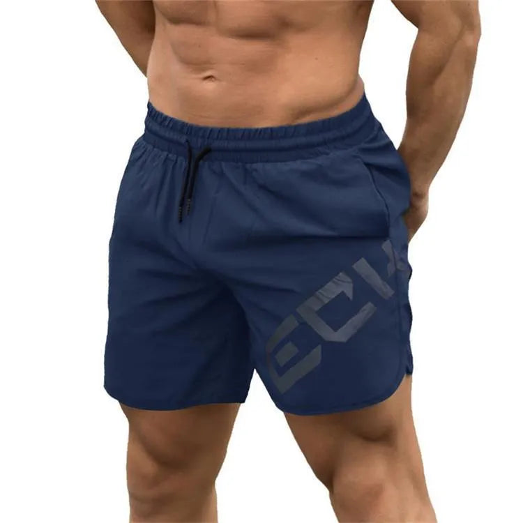 Men's elastic thin training running shorts in quick-drying nylon fabric