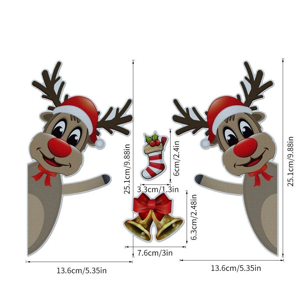 Christmas elk bell magnetic bumper stickers with reflective luminous properties in YFC002 colour