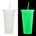 A 720ml plastic Halloween sippy cup with a luminous straw, shown in one of six available colours.