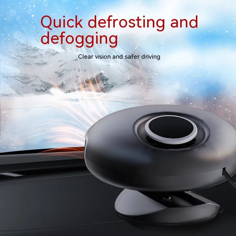 Black car warm air blower heater with 150W power for 12V and 24V vehicle systems