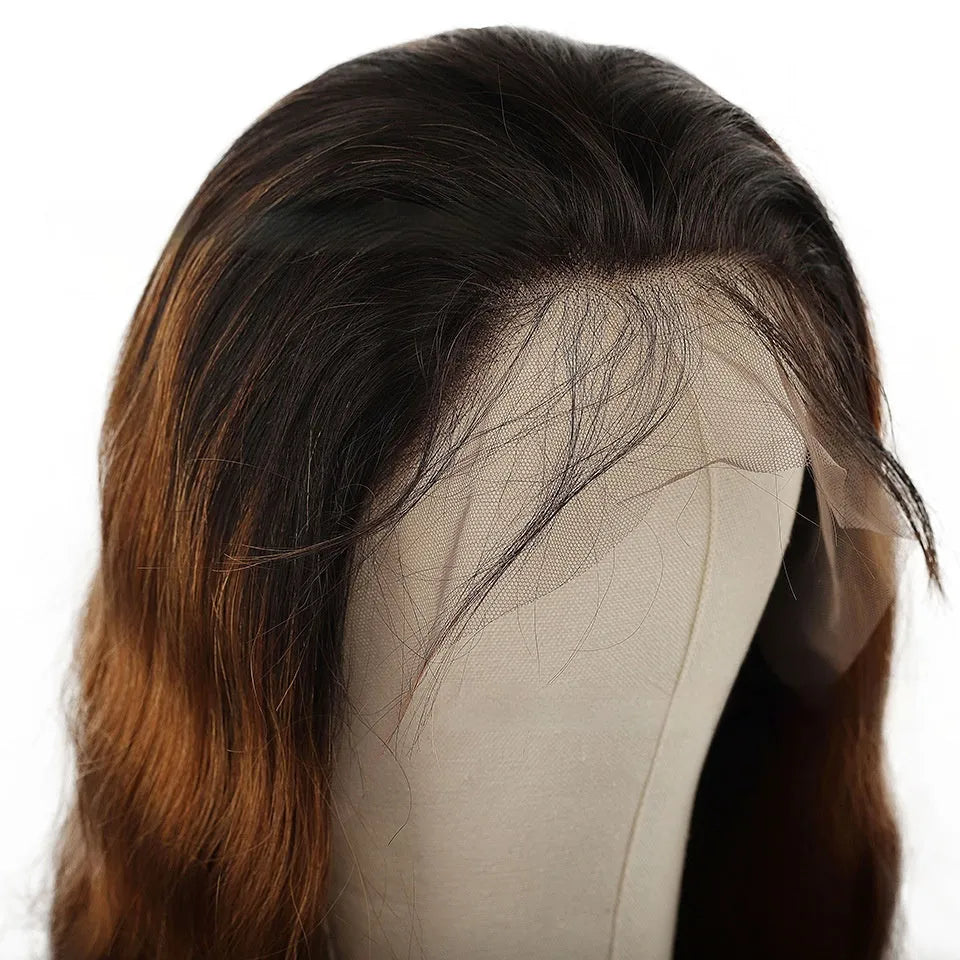 Real human hair Ruili style gradient wig with a lace front cap, shown in a long length.