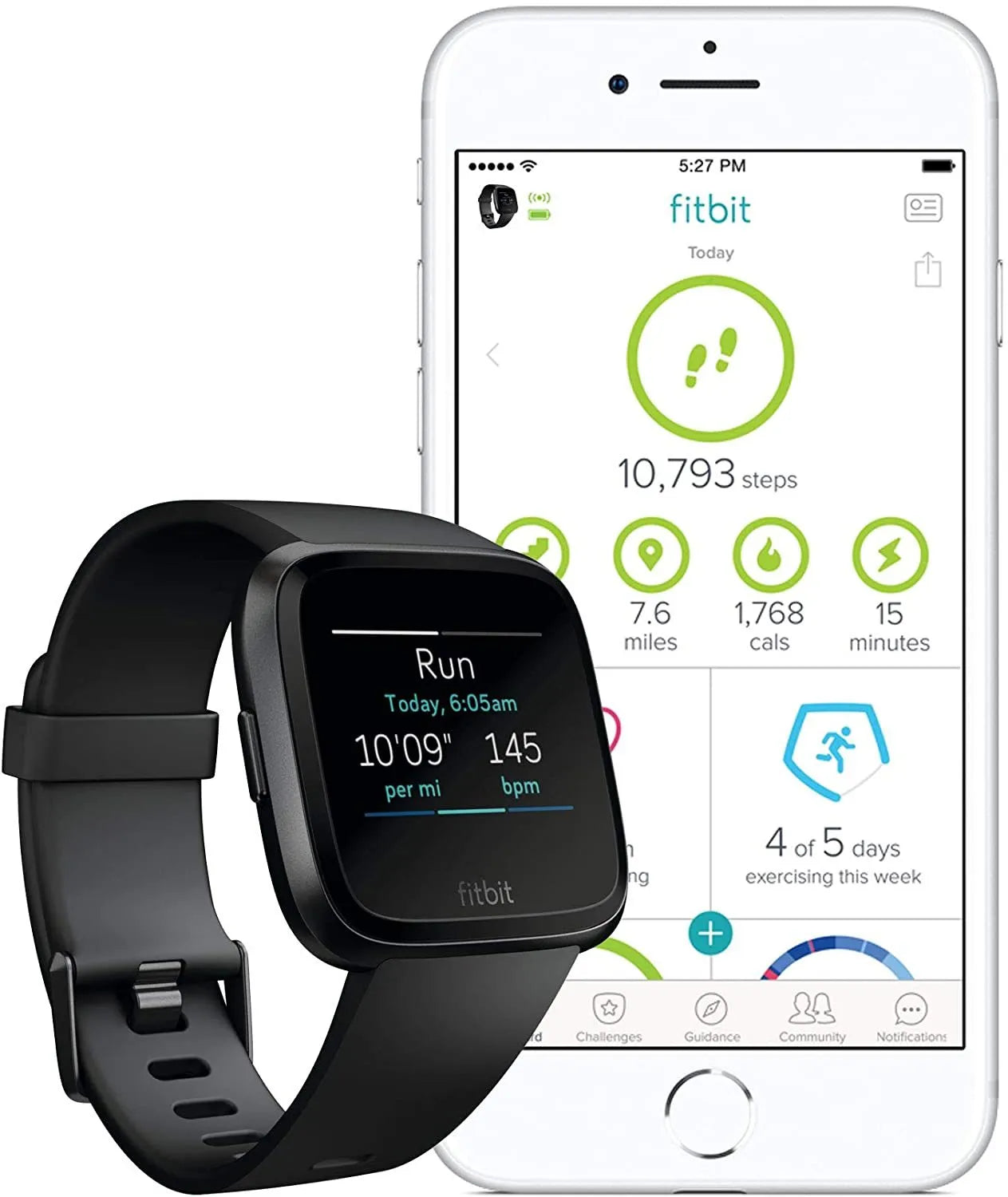 Black waterproof smart watch with 1.4-inch screen showing heart rate display