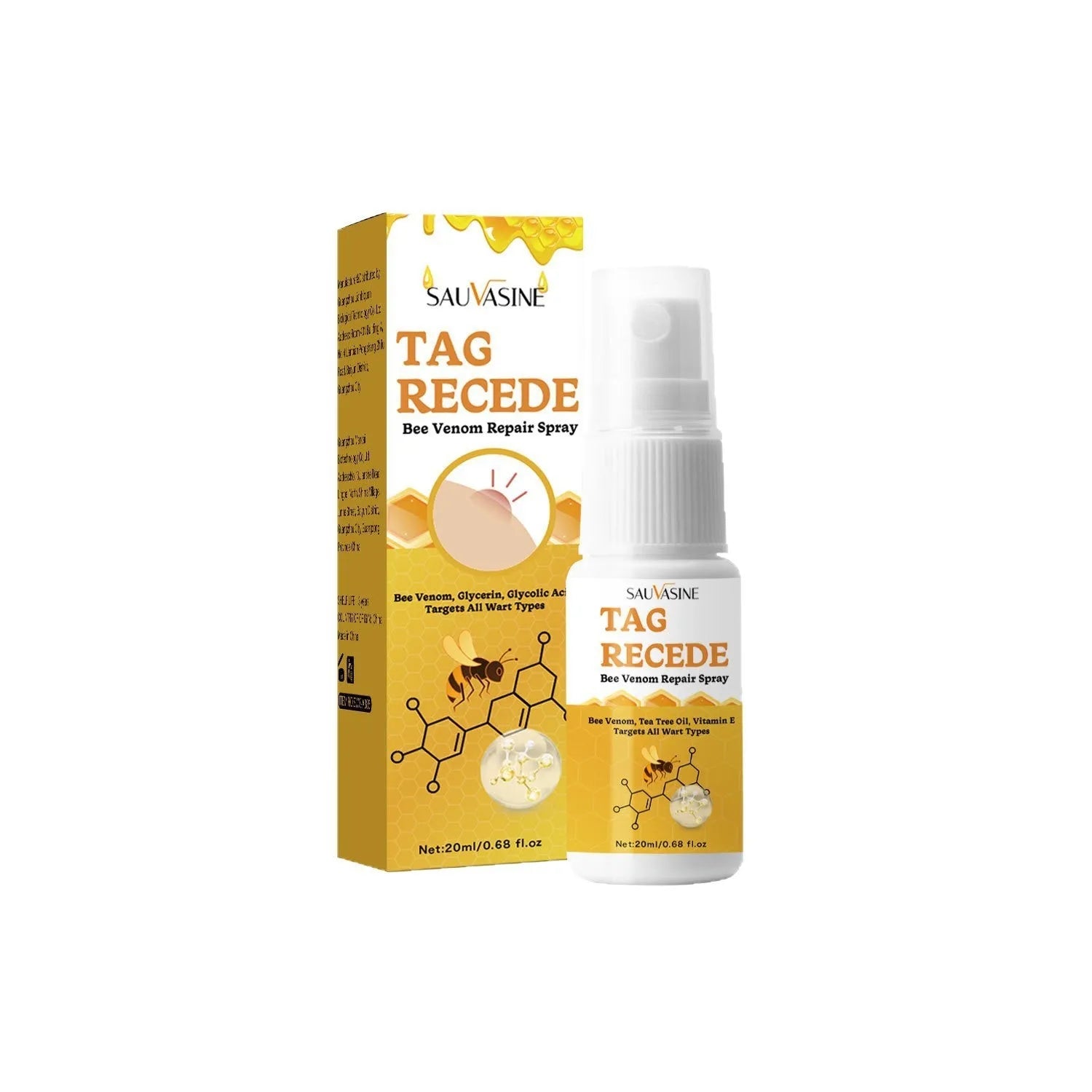 Bee Wart Spray 20ml skin cream bottle for flesh bump and mole treatment