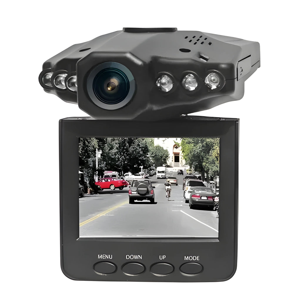 H198 HD six-light infrared night vision car dash cam recorder on a dashboard