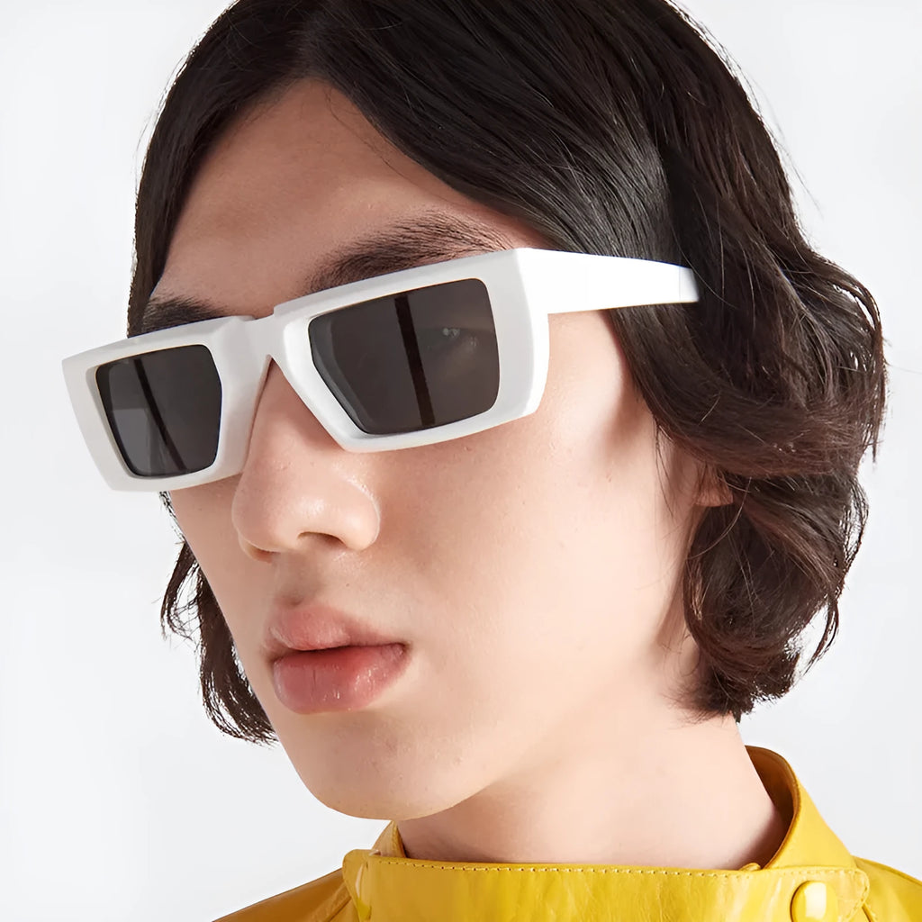 Special-shaped UV400 sunglasses with a PC frame in a selection of colours including black and grey lens.