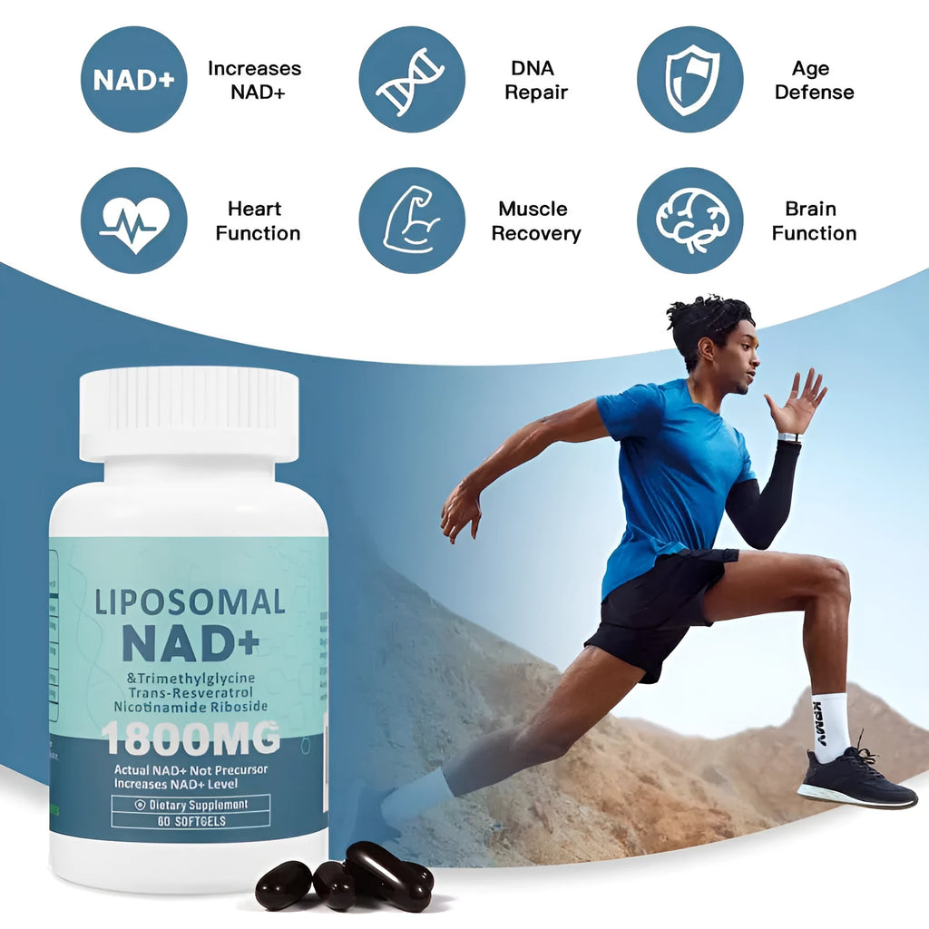 Bottle of NMN capsules nicotinamide mononucleotide dietary supplement
