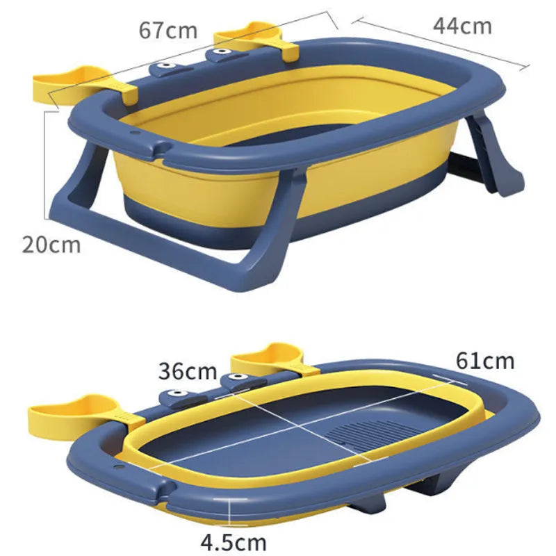 Foldable blue portable pet tub for bathing small cats and dogs at home