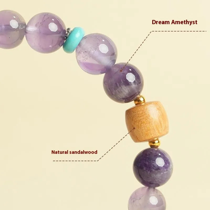 Natural amethyst crystal bracelet dream amethyst purple beads 6mm 8mm handmade Putuo Mountain