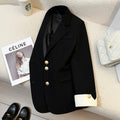 Women's Korean style loose fit mid-length polyester coat in milky white colour with long sleeves and pockets