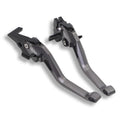 Motorcycle metal clutch lever in two-finger design showing colour options