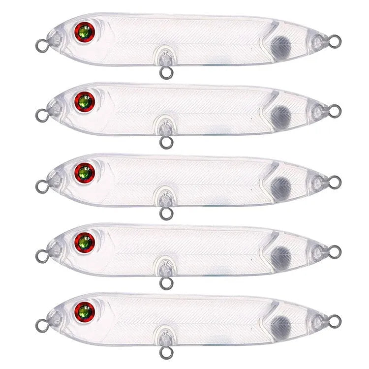Transparent 9.5cm fishing lure blank with 7mm eye slot for DIY customisation