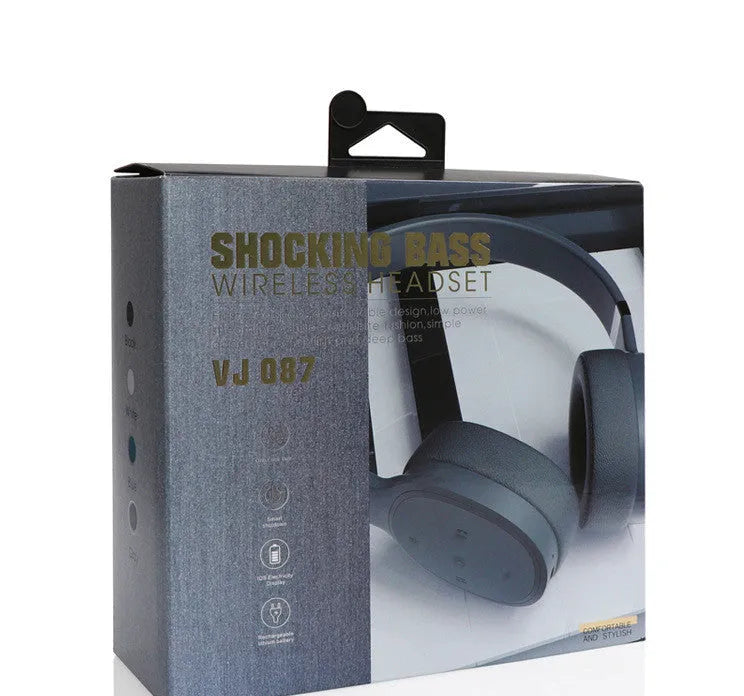 Wireless Bluetooth headset with 40mm speakers available in black, blue, grey, or white colours