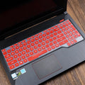 ASUS VivoBook 15 X513 laptop with a translucent mint coloured silicone keyboard protector fitted.