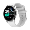 Black smart watch with blood pressure monitoring on a wrist, showing a 1.28-inch colour touchscreen display