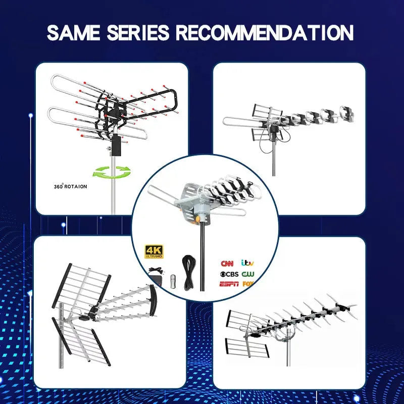 GR-1002 rotatable outdoor digital TV antenna with high gain for UHF reception.