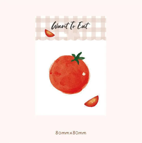 Food Bread Handbook note paper pack with 30 sheets in food-themed colours on 85mm by 120mm cards.