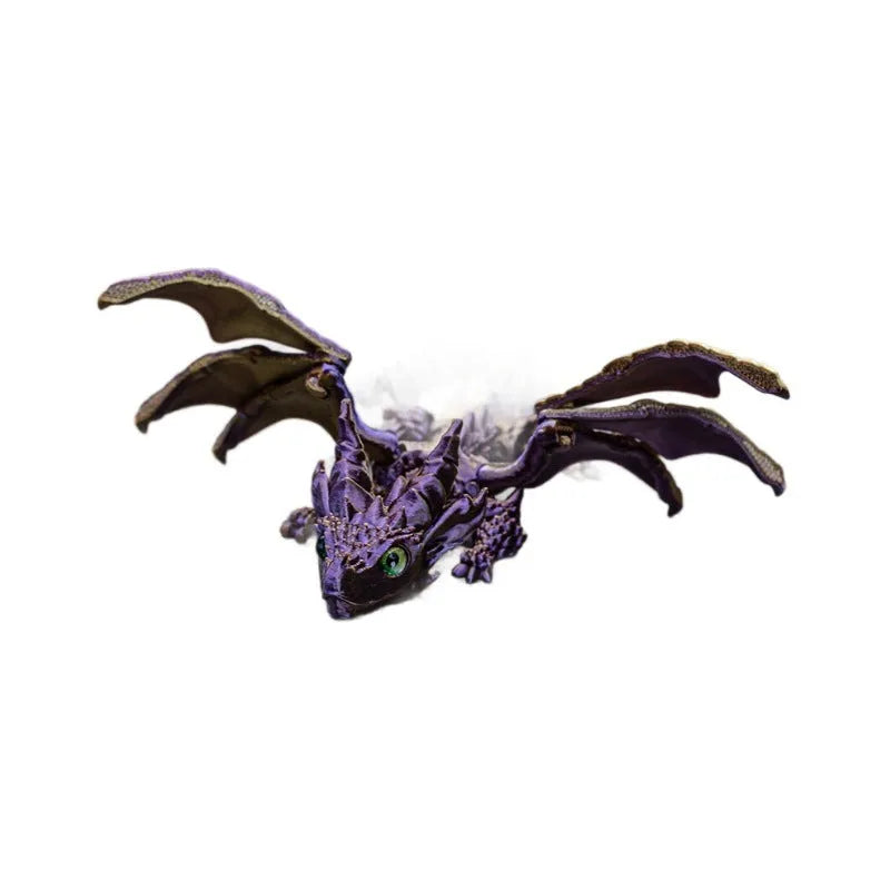 PLA flying dragon wings toy decoration with printed design in multiple colour options
