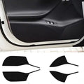 Carbon fibre protective film kit for Tesla Model S doors showing four pre-cut pieces