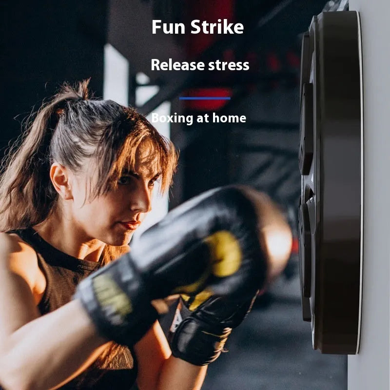 Black leather intelligent music boxing machine wall target for home sanda training
