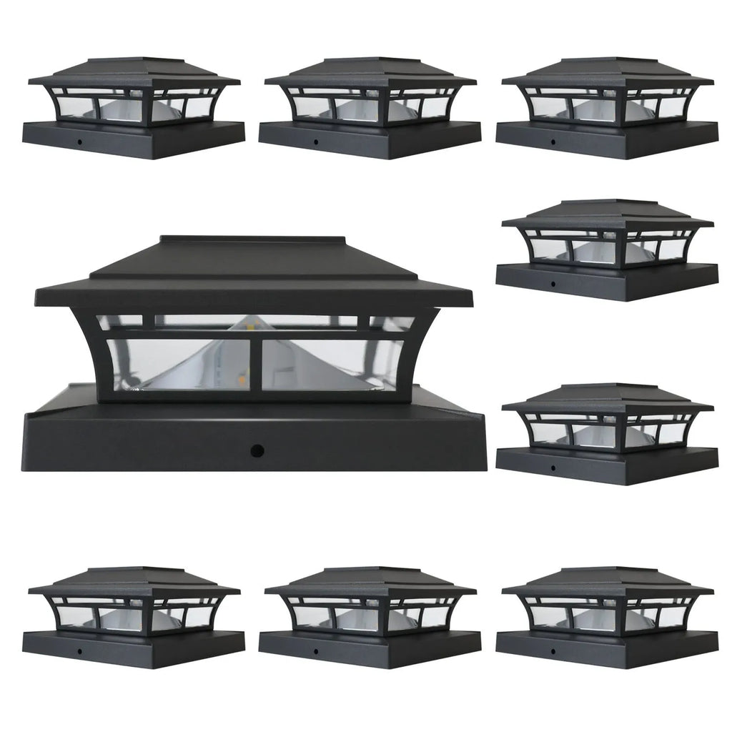 Solar pile fence lamp with ABS shell, warm and white LED light options for garden handrail lawn use