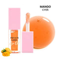 Women's transparent lip gloss tube in six sheer shade options including bird of paradise, cherry, coral, mango, strawberry and watermelon