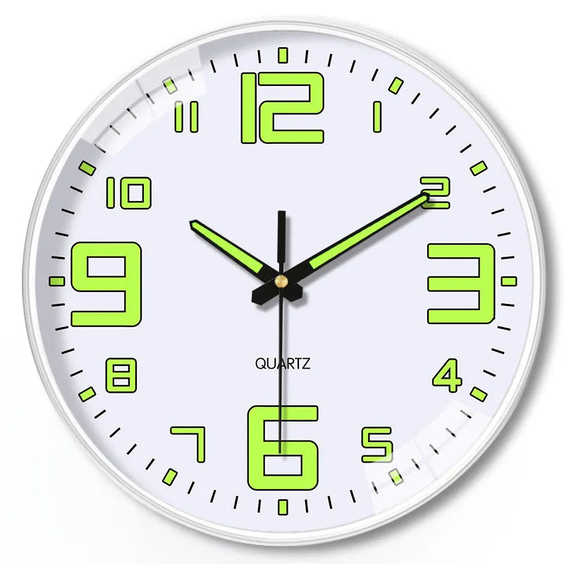 8 inch luminous wall clock with 20cm diameter modern plastic case