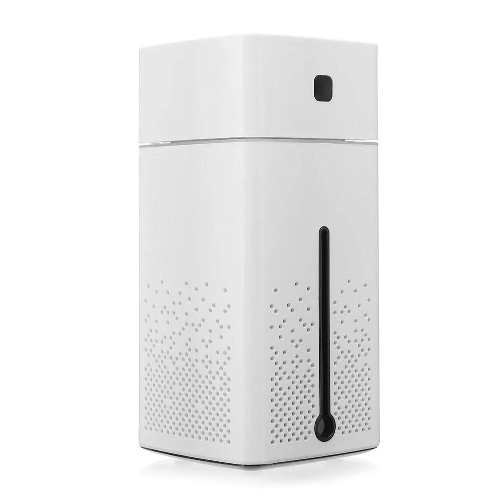 Black or white desktop USB humidifier with 1000ml water tank dimensions 103x103x218mm