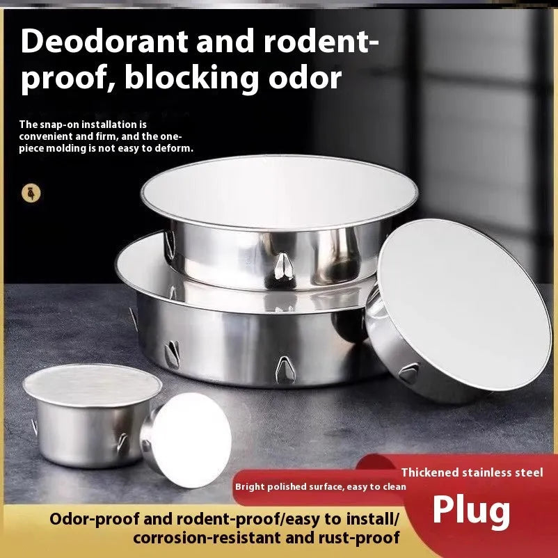 Stainless steel floor drain deodorant seal cover for 40-60mm tube plugs