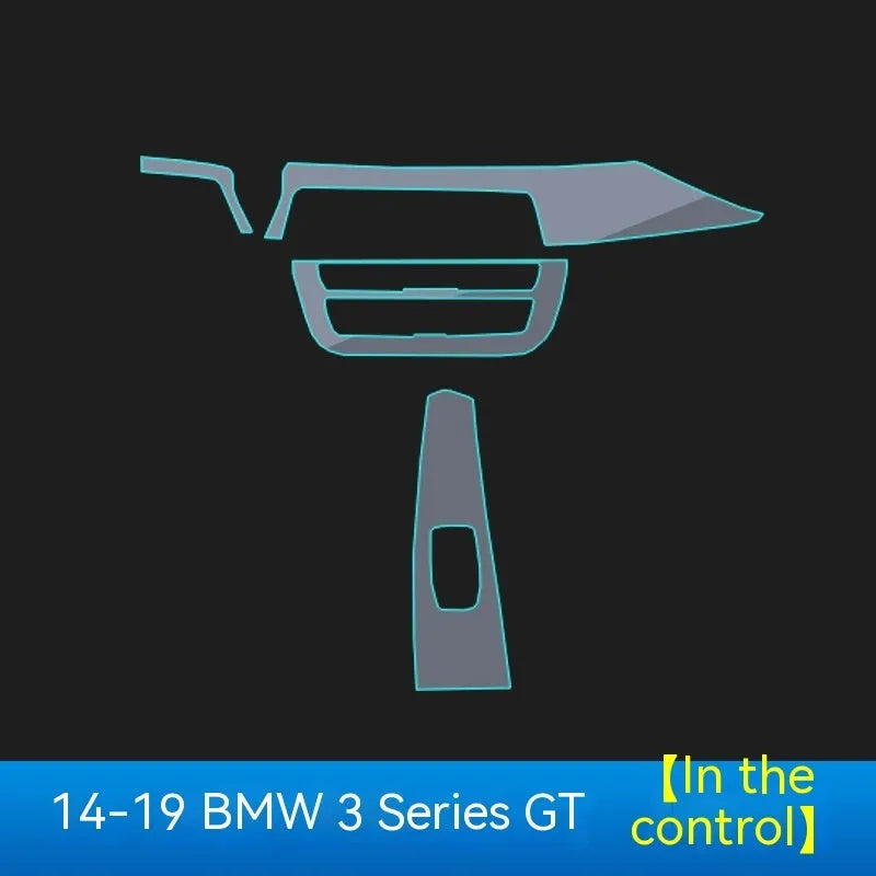 Transparent TPU interior protective film for BMW 3 Series dashboard and central control panel