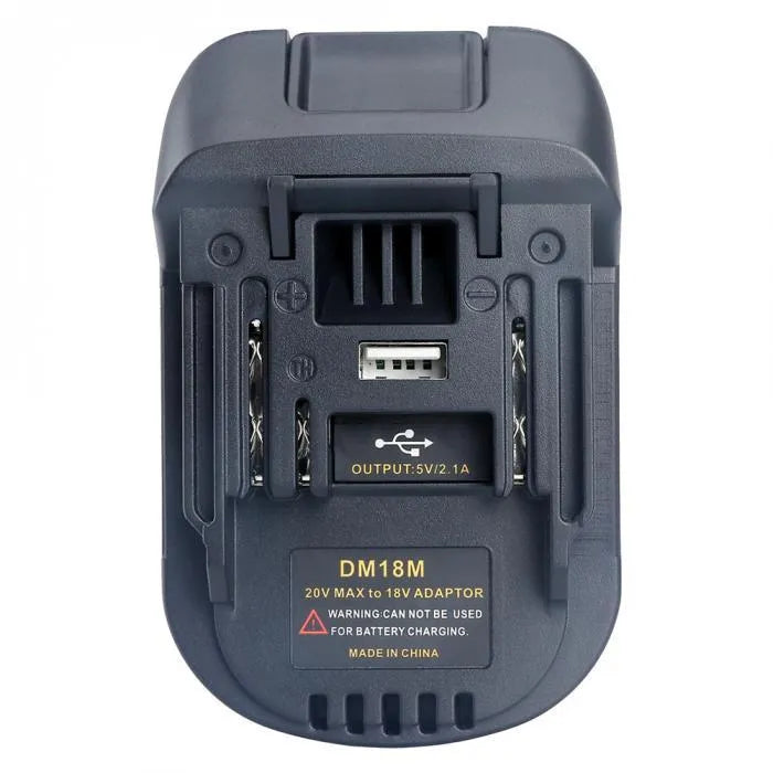 Black Milwaukee to Makita battery adapter converter for DM18M to H99F compatibility