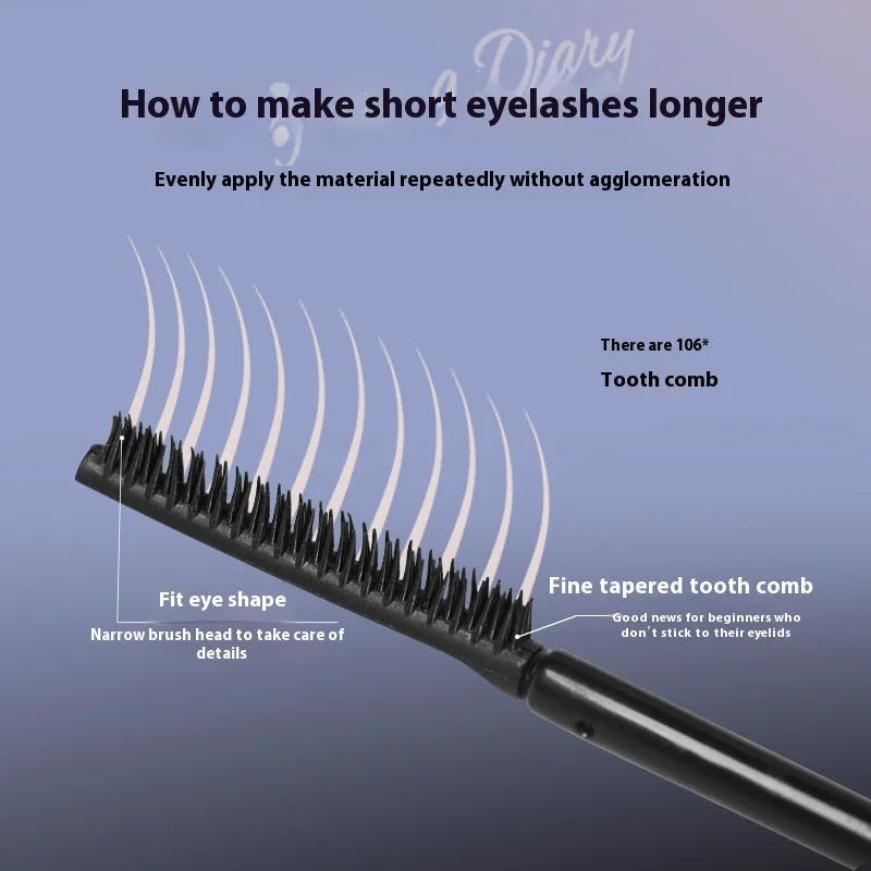 Mascara tube for long curling and long-lasting setting in black and brown colour options