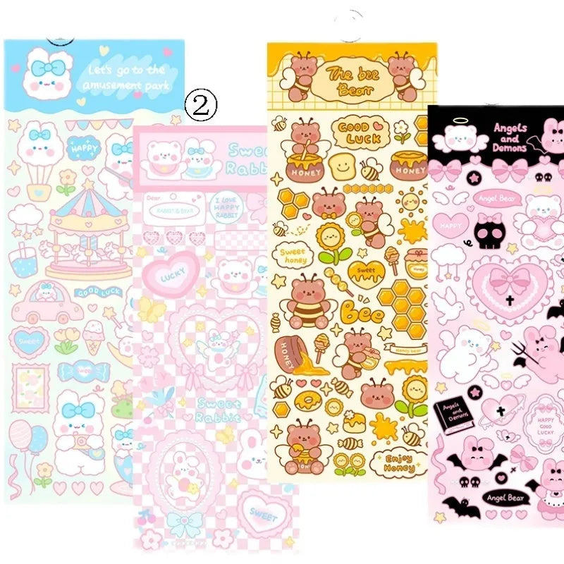 Colourful PVC waterproof cartoon stickers for notebook and planner decoration