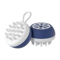 Yellow silicone pet bath brush with 3D massage head and combed hair bristles for dog and cat grooming
