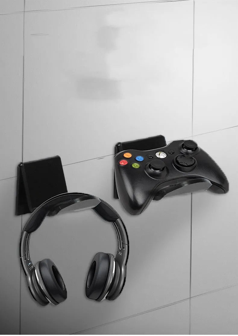 Universal game controller bracket accessory shown in black, white, and transparent colour options
