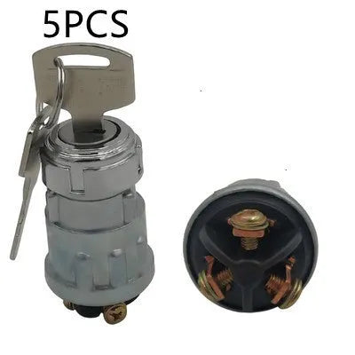 Pure copper foot ignition lock with key for trucks and agricultural vehicles