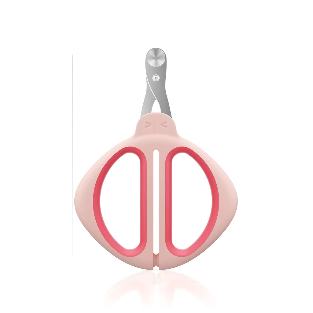 Blue cat nail clipper with a round positioning hole guide and non-slip handle.