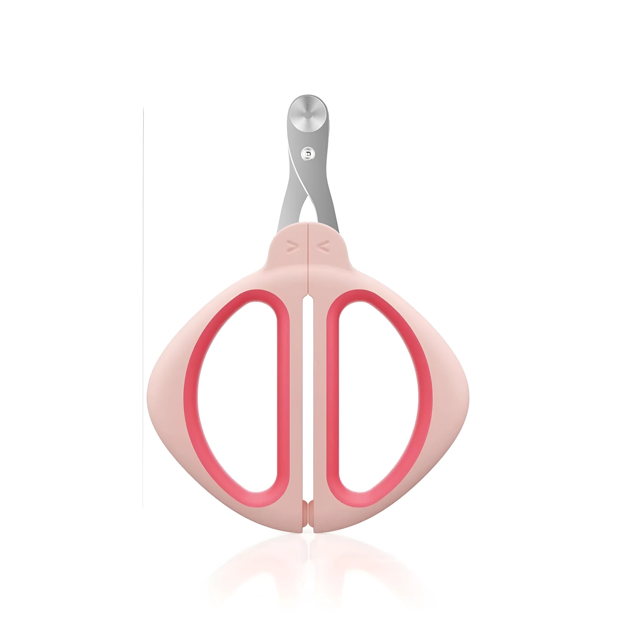 Blue cat nail clipper with a round positioning hole guide and non-slip handle.