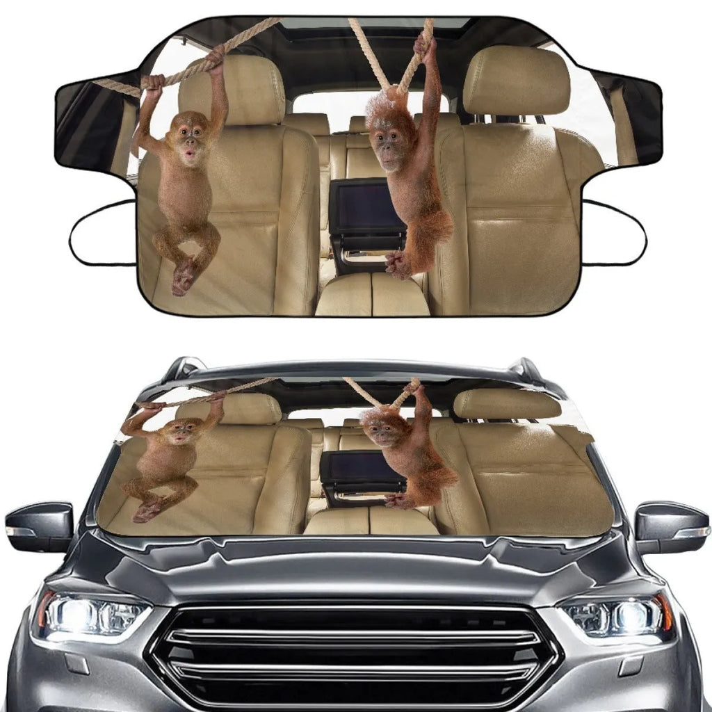Car snow protection cover made from aluminium film foam polyester fabric with lanyard installation system