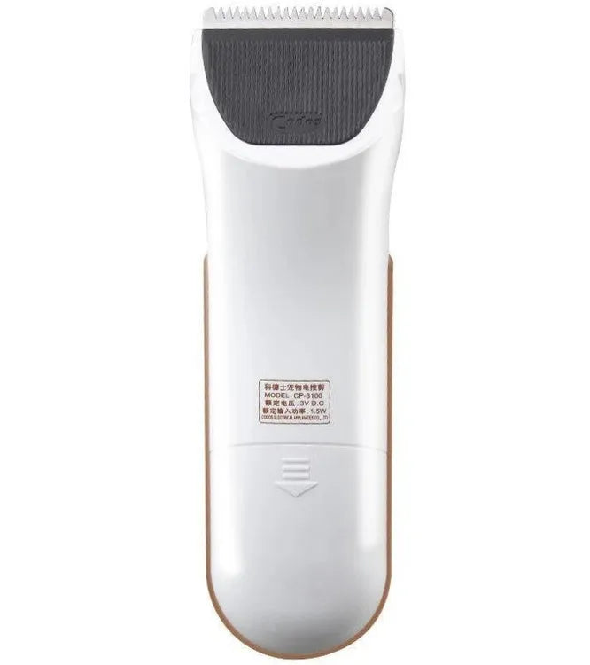 White electric pet hair clipper with ceramic blade for dog and cat grooming