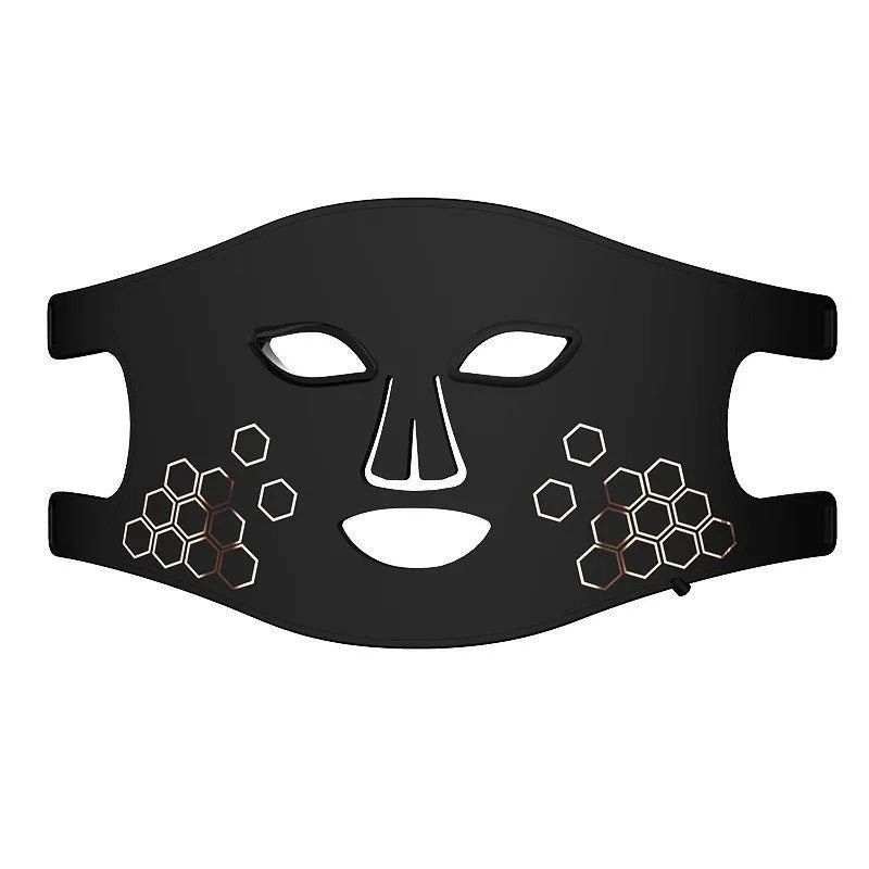 Black LED photon therapy mask with adjustable settings for home skin treatment
