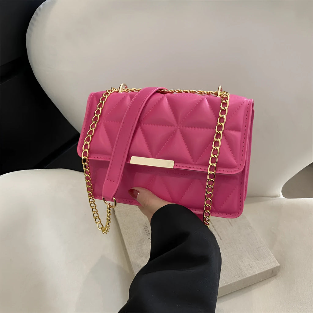Women's casual retro PU messenger bag in horizontal square shape with decorative stitching