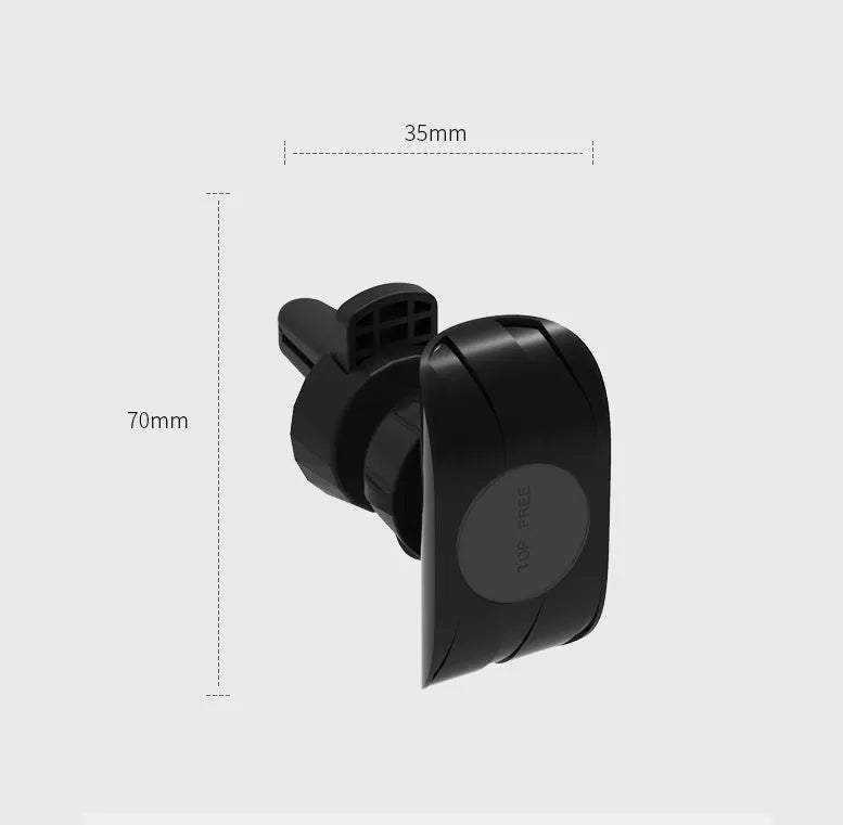 Glory Black car phone holder with adjustable clamp attached to a car air vent