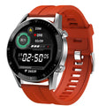 Smartwatch with 1.3-inch IPS touchscreen display on a genuine leather or TPU wristband.