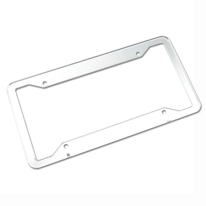 Aluminum alloy license plate frame in black, grey, silver and stainless steel finishes