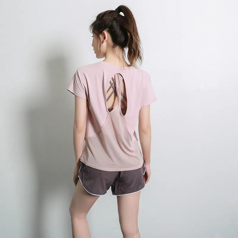 Women's short sleeve sports t-shirt in polyester available in multiple colours
