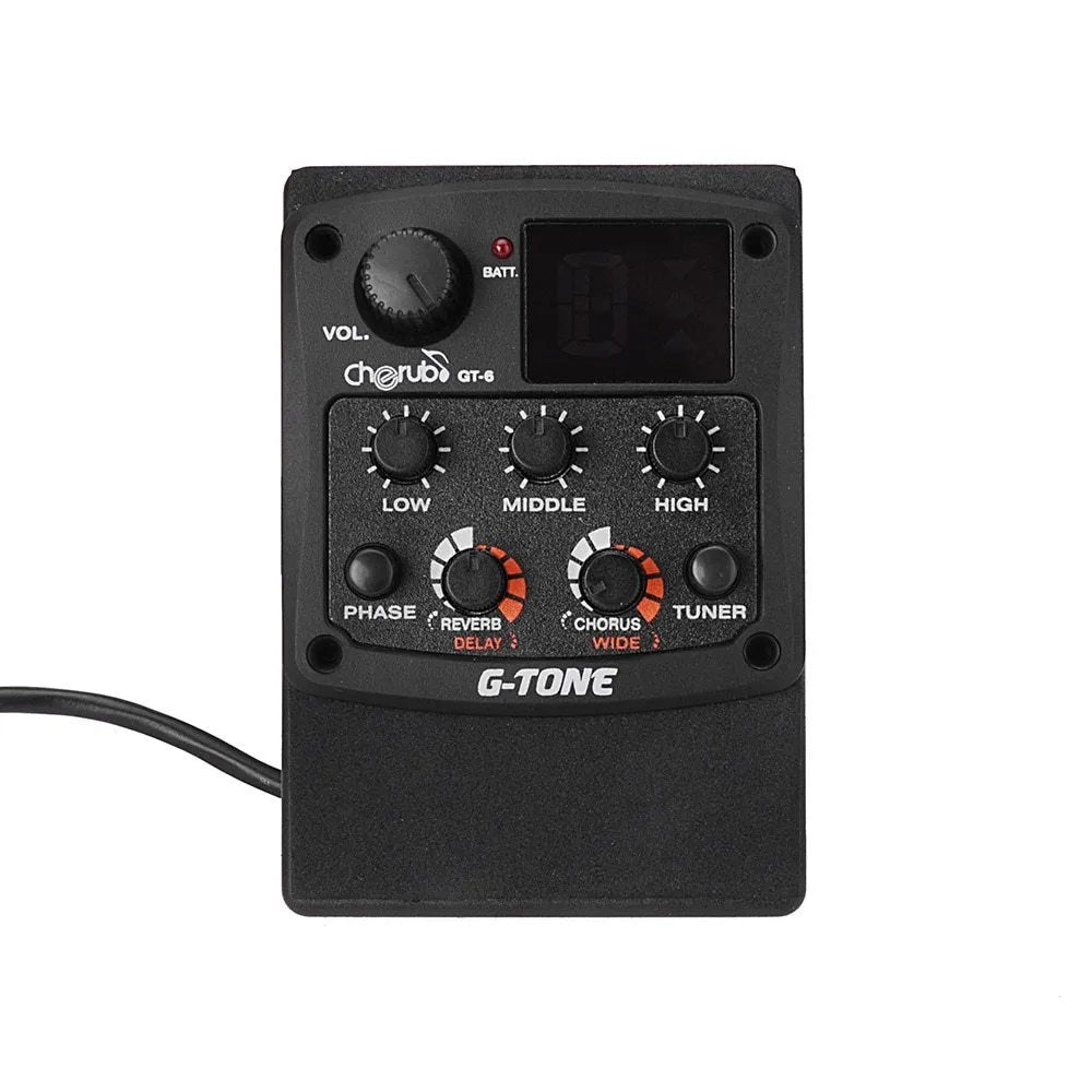 Black Cherub GT-6 acoustic guitar EQ and effects pickup unit for soundhole mounting