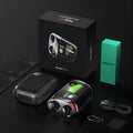 Black GenePro G1 golf GPS laser rangefinder with AMOLED touch screen.