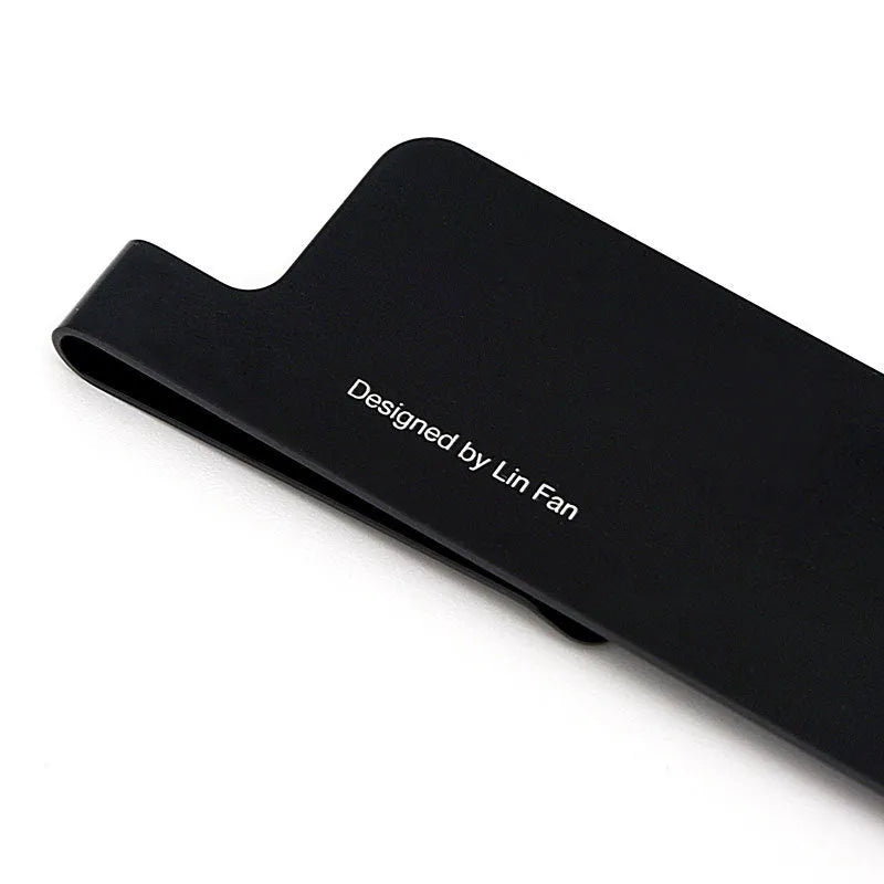 15cm black grey aluminium alloy bookmark ruler with laser-engraved retro design scale markings
